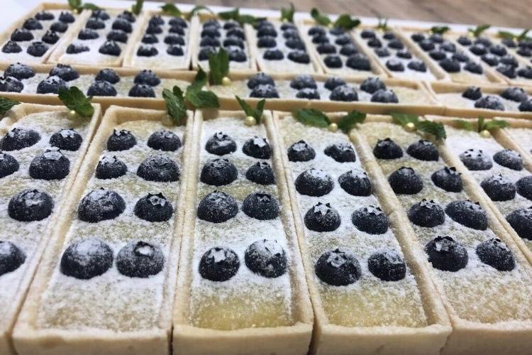 Lemon Basil tarts w/ Blueberry