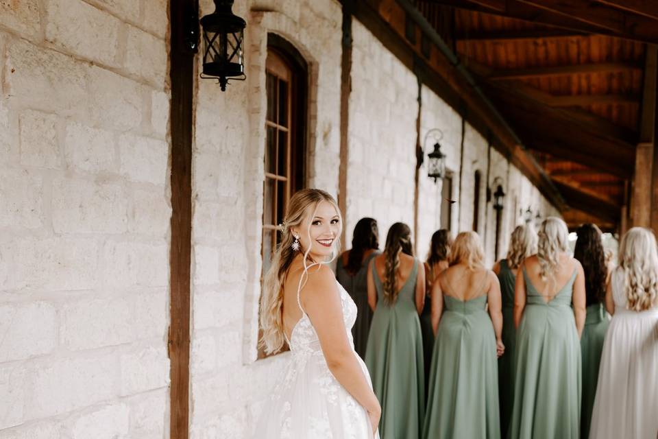 First Look with Bridesmaids