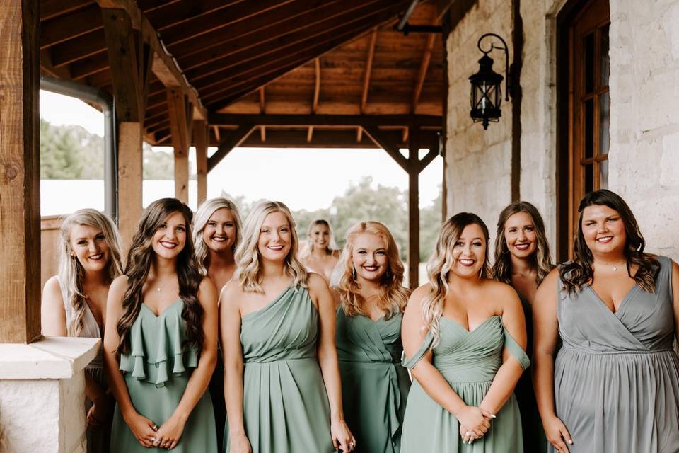 First Look with Bridesmaids