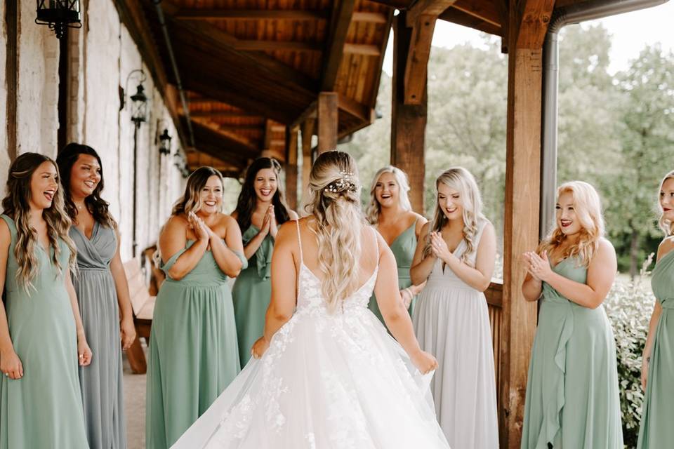 First Look with Bridesmaids