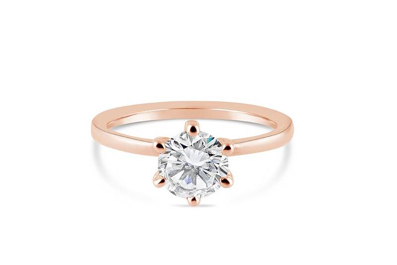 Rose gold solitaire
