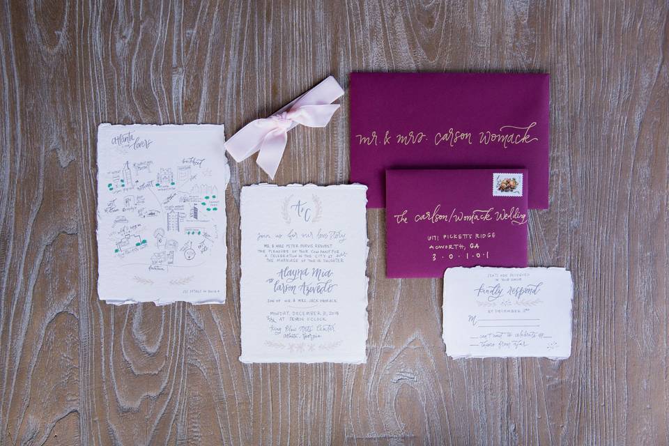 Custom invitation calligraphy