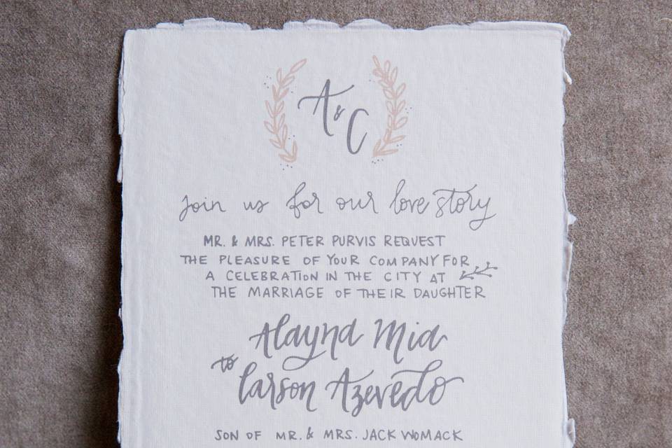 Custom Invitation Calligraphy