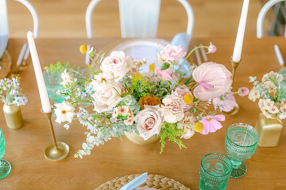 Pink and gold arrangement