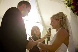 Reciting her vows