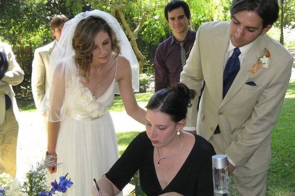 Signing of marriage certificate