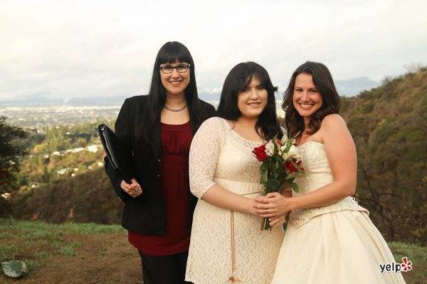 Wedding by a scenic view