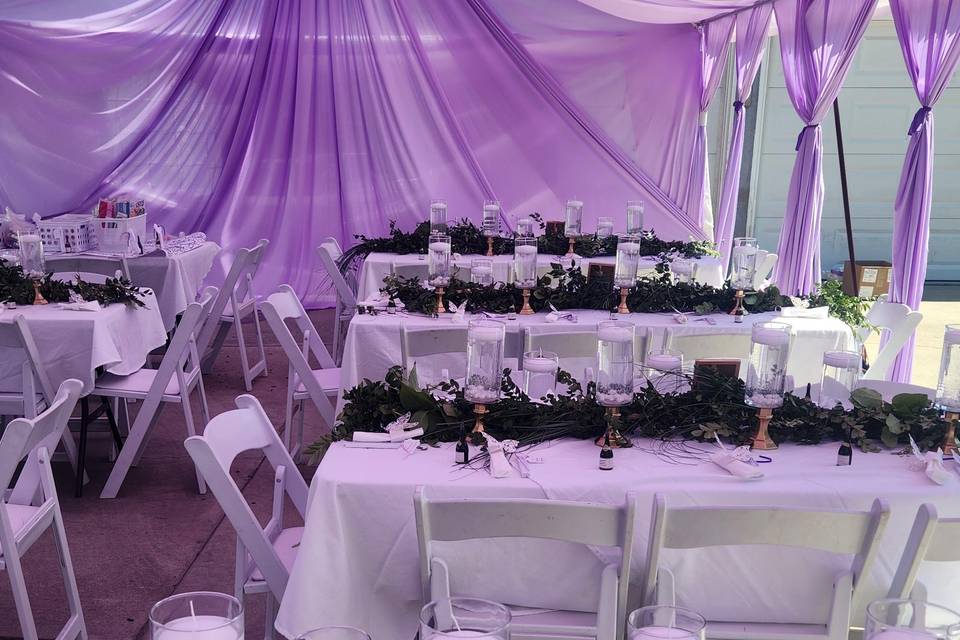 Chic tent setup