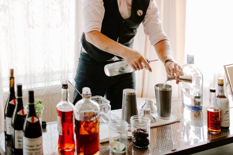 Bartending setup