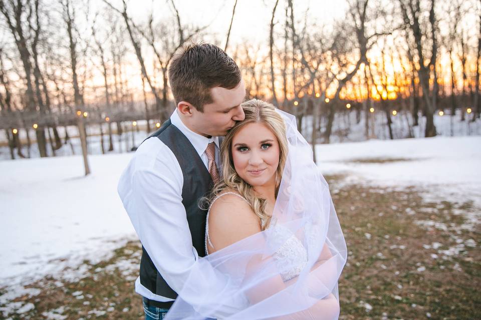 Snow fall wedding