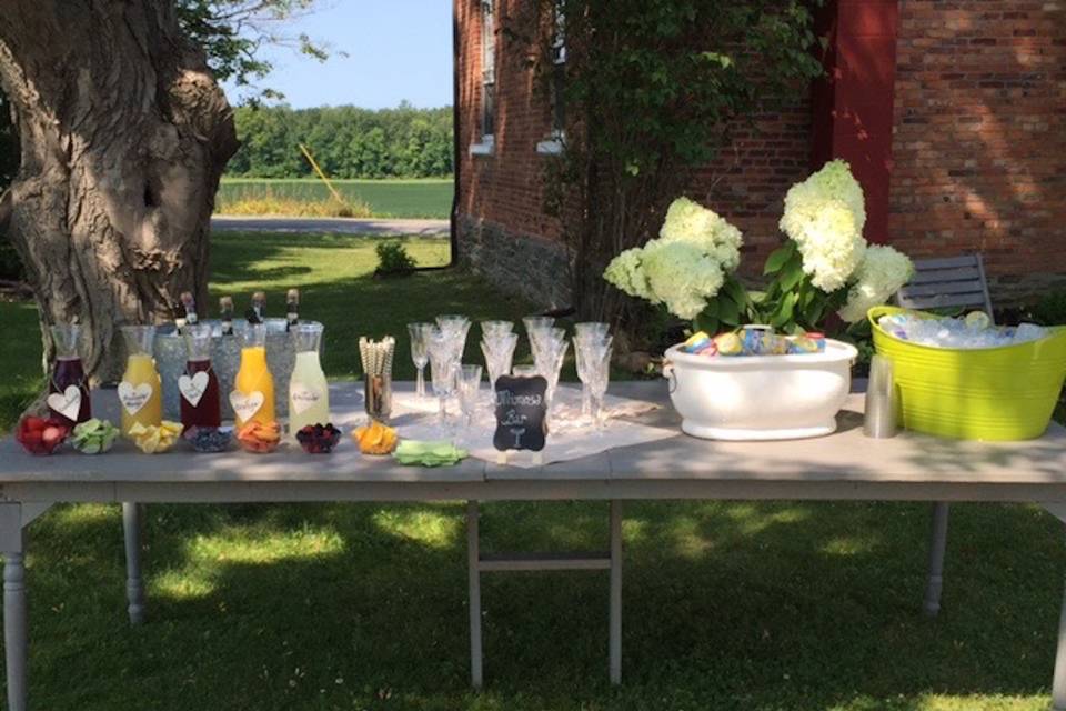 Bridal luncheon featured a mimosa bar