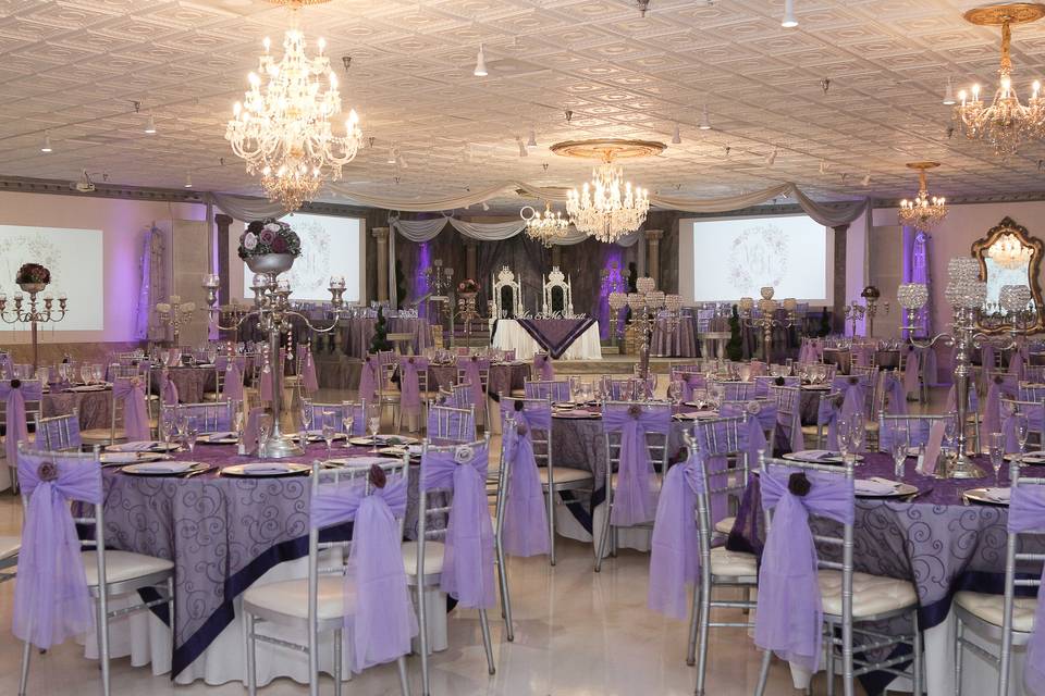 Tuscan Ballroom Lavender setup