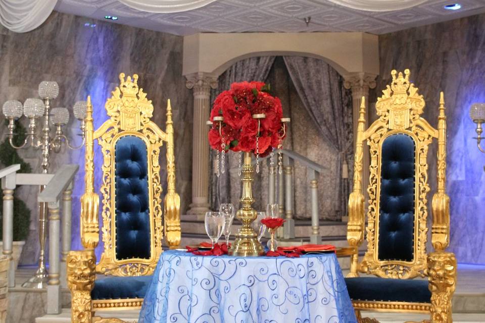 Gold & Royal Blue Thrones