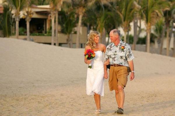 Dad walking bride down aisle