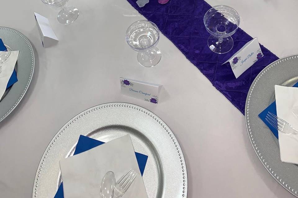 Blue table decor