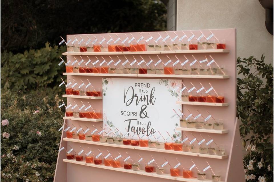 Table plan with cocktails