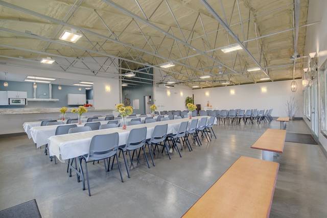 White tables and chairs