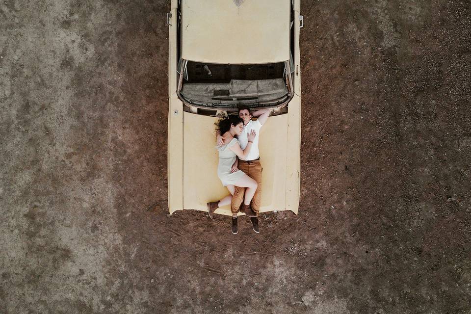 Bombay Beach Drive-Inn from above