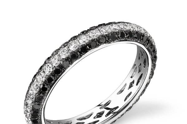18K White Gold, Diamond and Black Diamond Eternity Ring with 168 black diamond of 1.70ct and 42 diamonds of 0.44ct.
Please click the following link for full product details.  http://www.alexarosejewelry.com/viewitem.asp?idProduct=136079&priceRange=0x999999&ha1=2&hb1=48