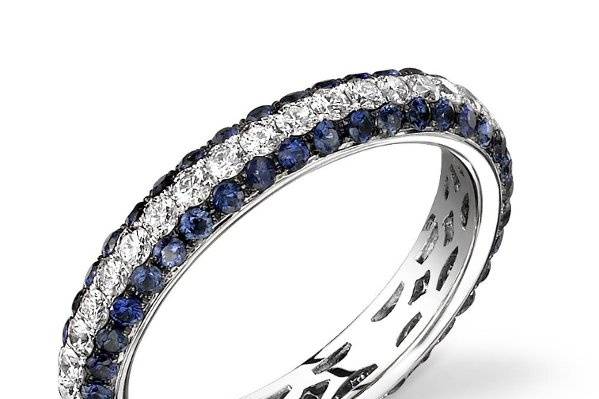 18K White Gold, Diamond and Blue Sapphire eternity band with 40 diamonds of 0.70ct and 80 sapphires of 1.10ct.
Please click the following link for full product details.  http://www.alexarosejewelry.com/viewitem.asp?idProduct=137174&priceRange=0x999999&ha1=2&hb1=48