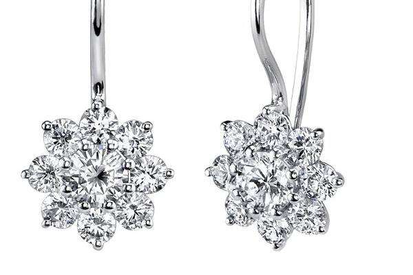 18K White gold diamond flower earrings.
Please click the following link for full earring details.  http://www.alexarosejewelry.com/viewitem.asp?idProduct=137222&priceRange=0x999999&ha1=3&hb1=11