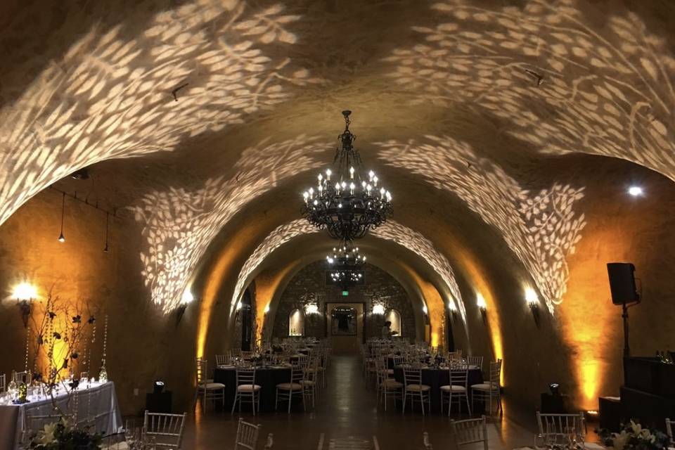 Napa cave wedding reception