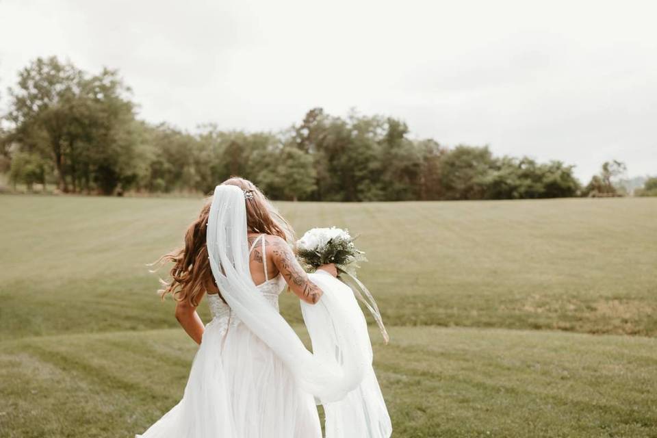 Running through the field