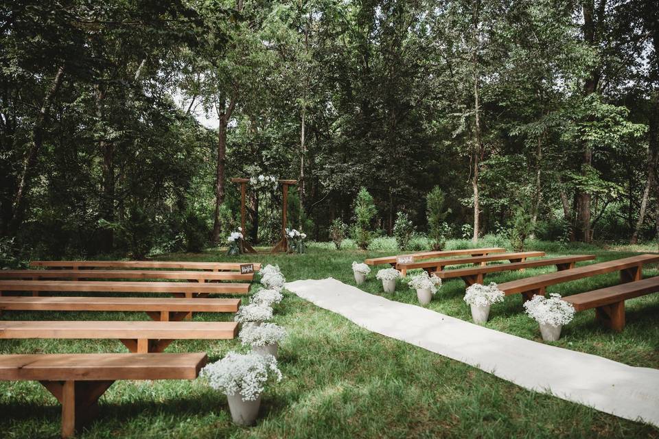 Wooden benches