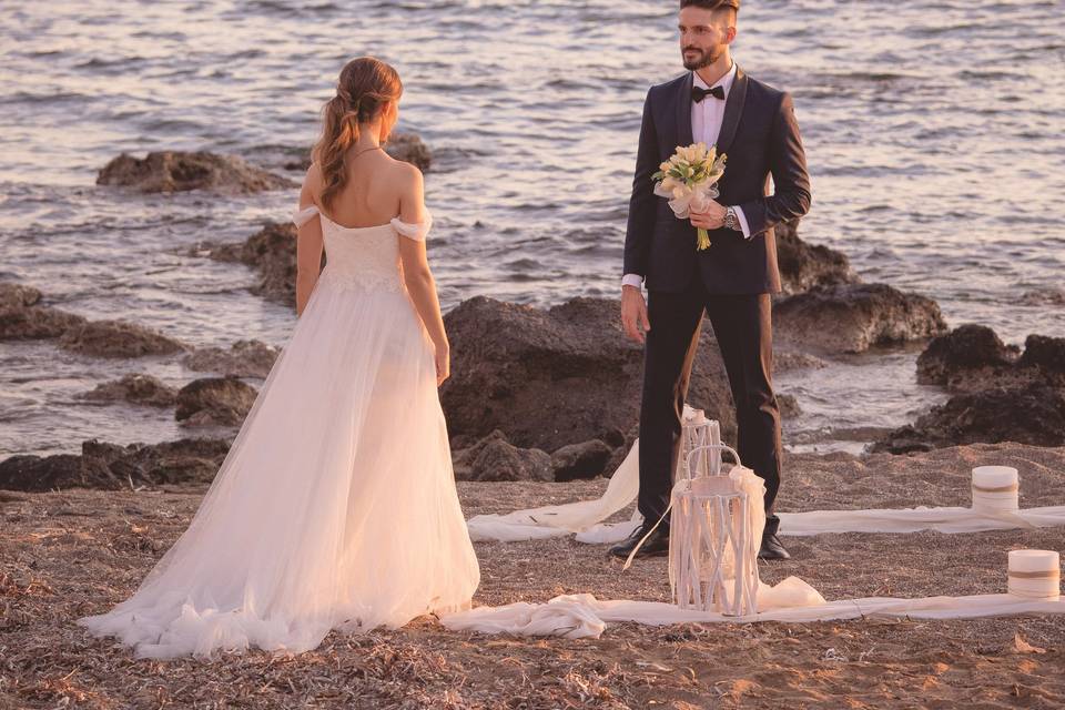 Corfu couple on the beach