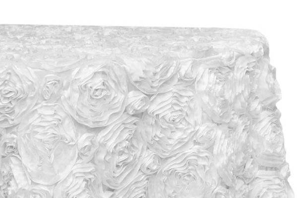 Wedding Rosette Satin Tablecloth - white Available in: 132