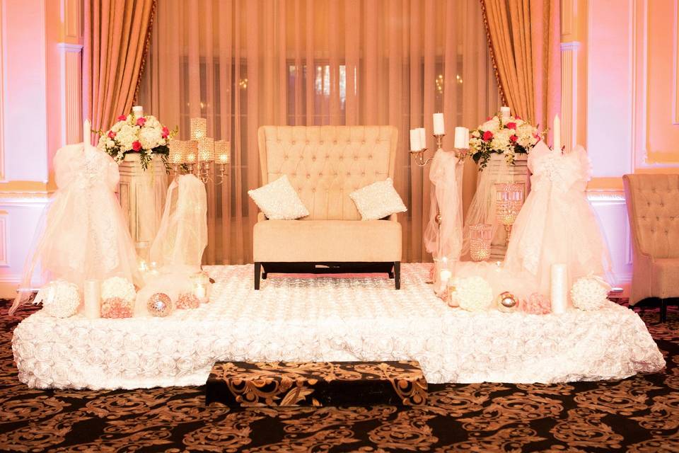 beautiful stage decor with the for the beautiful Mr. & Mrs. Yazid