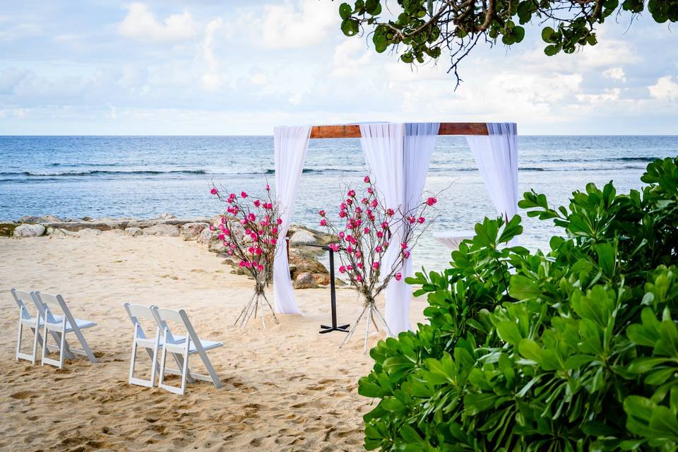 Intimate Beach Reception