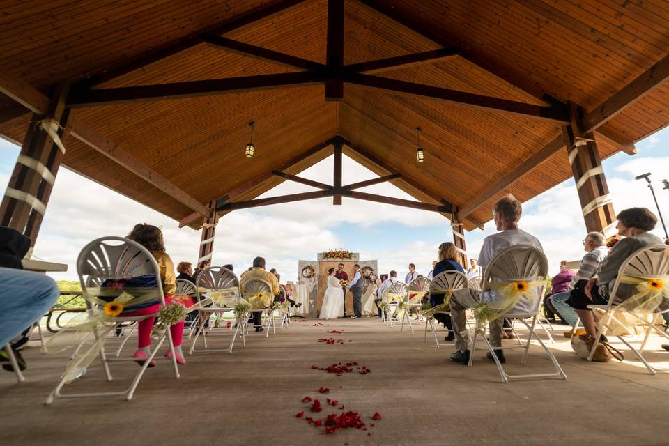 Seated at the ceremony