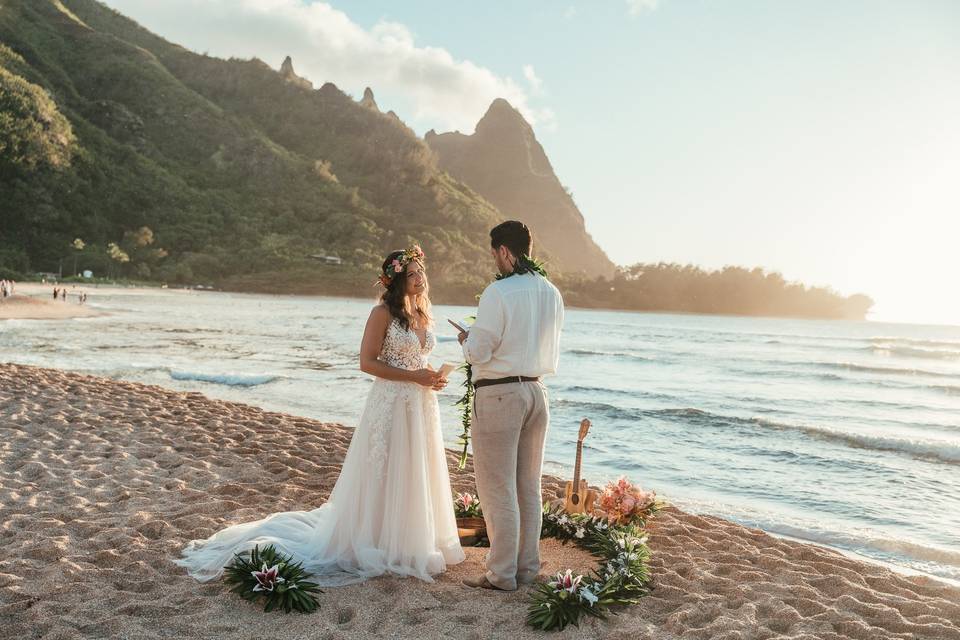 Intimate beach ceremony