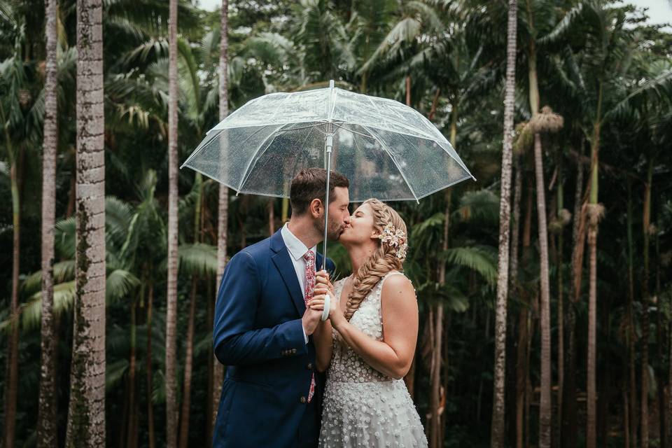 Rainy wedding portraits