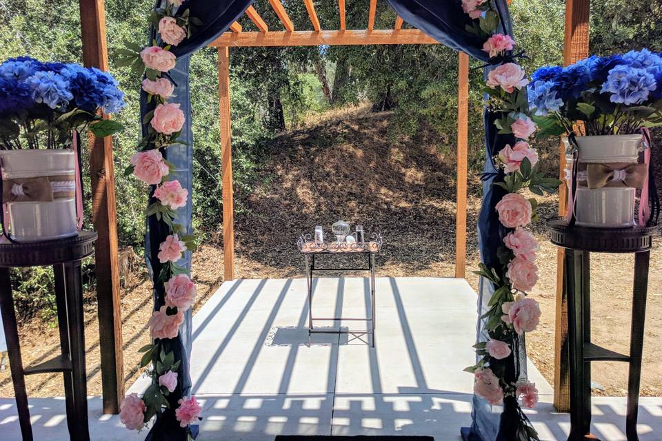 Wedding arch and altar