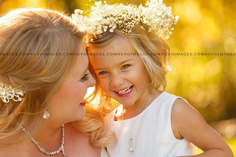 Bride and the flowergirl