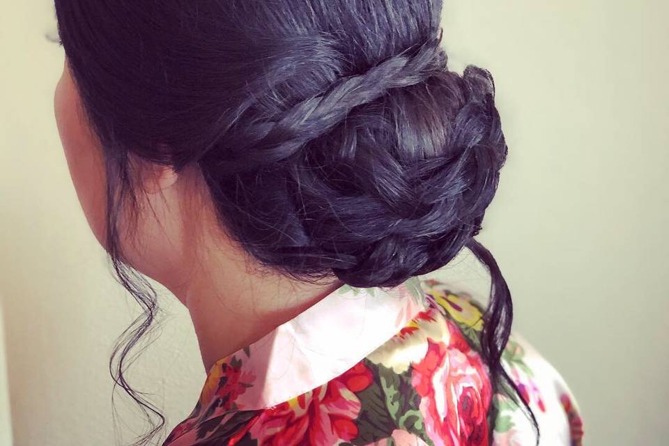 Low Bun with braided accents