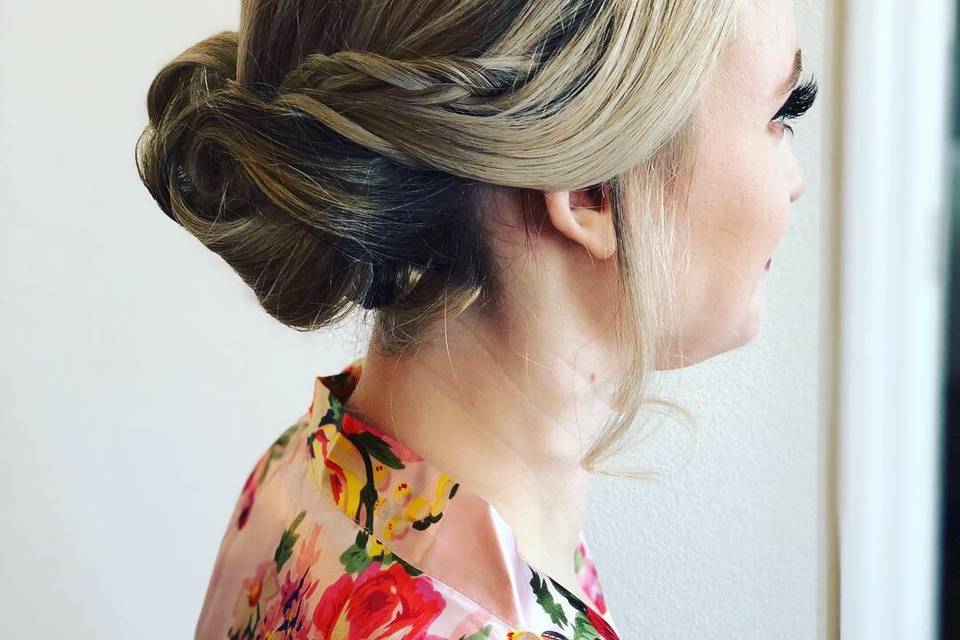 Low Bun with braided accent