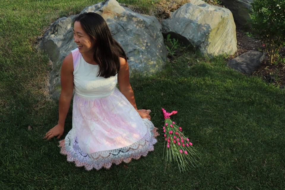 Pink Ombre bridal dress