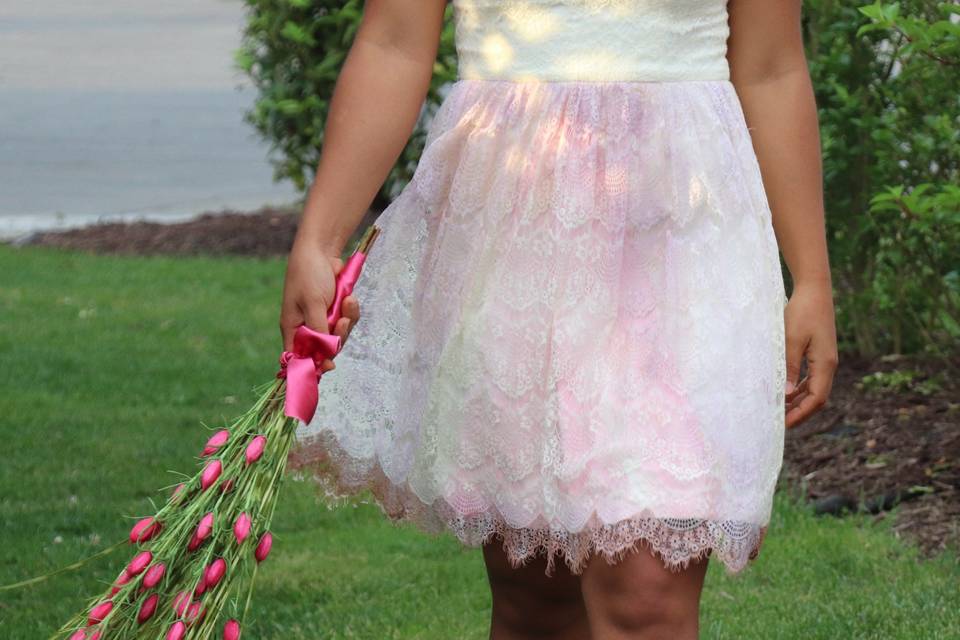Pink Ombre dress front