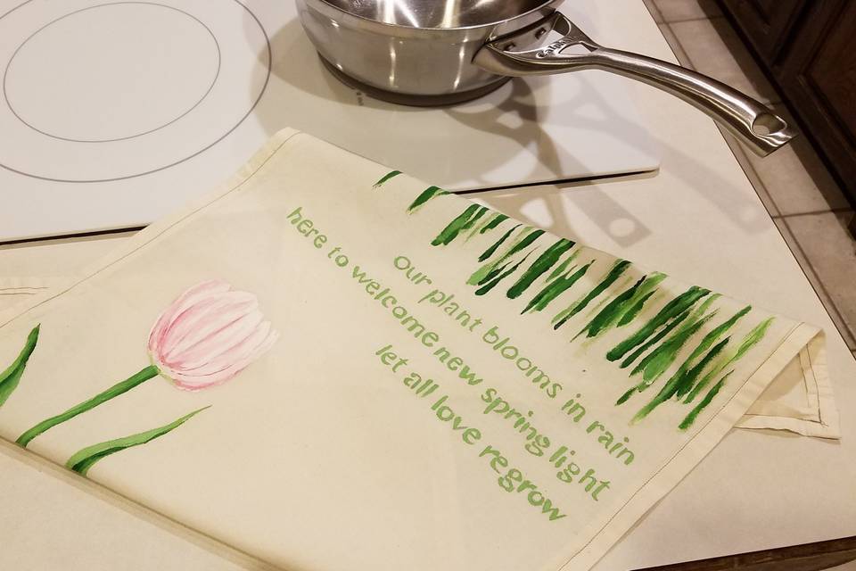 Tea towel wedding gift