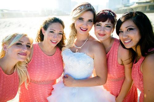 Bride and bridesmaids