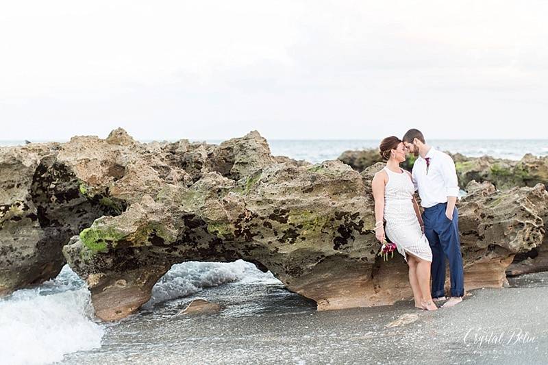 Jupiter Beach Wedding. Coral Cove Beach. Crystal Bolin Photography