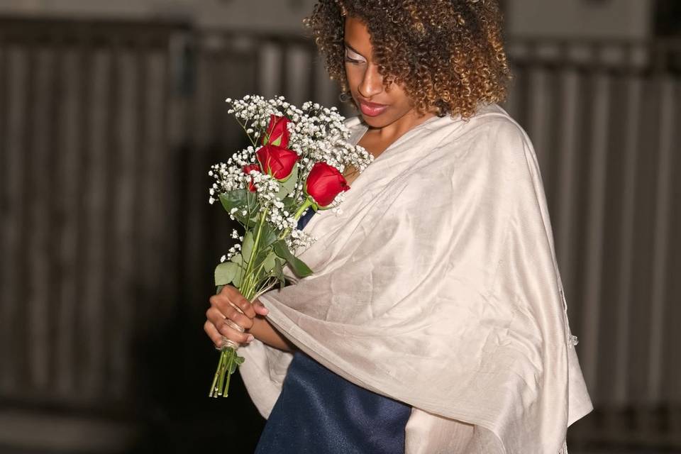 Bridesmaid with bouquet