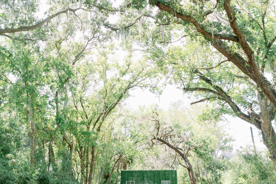 Ceremony site in garden