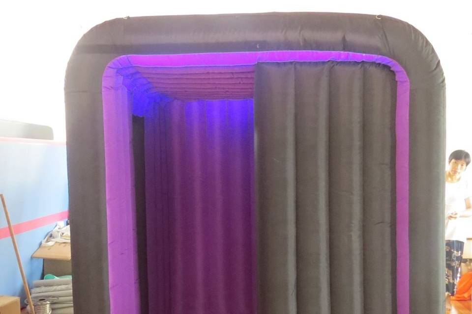 Black inflatable booth