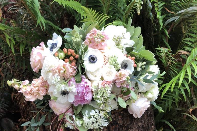Bridal bouquet with anemones