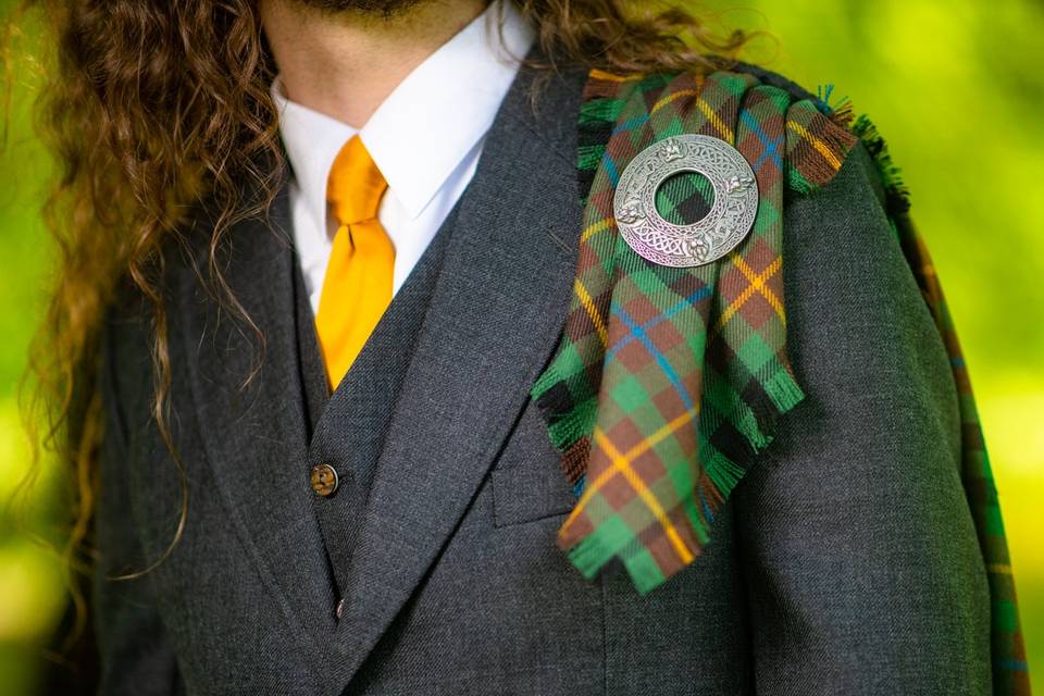 Fly plaid and Brooch