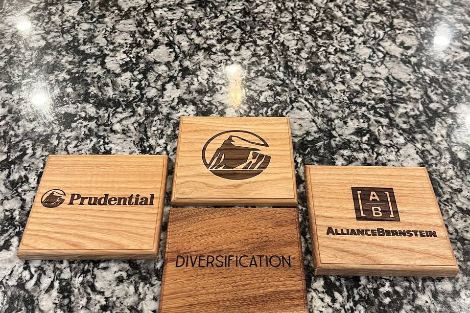 Custom hardwood coasters